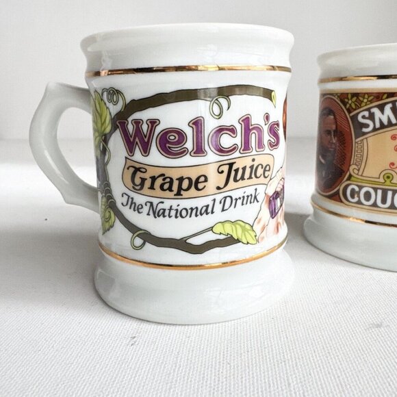 Vintage The Corner Store Mugs Set of 2 Welch's Grape Juice + Smith Bros Drops - Picture 4 of 8